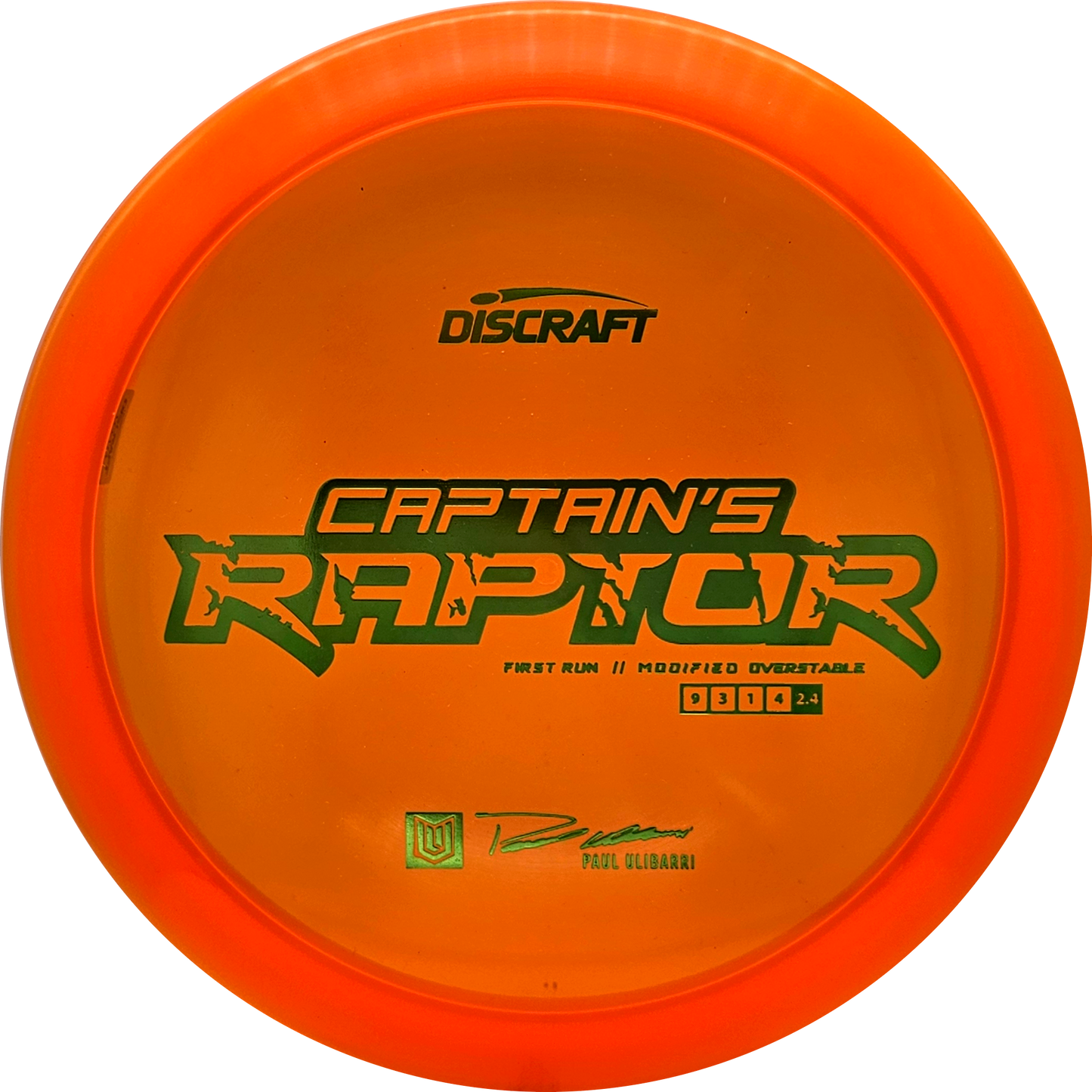 Discraft Z Line First Run Captain's Raptor - Paul Ulibarri - KJ Disc