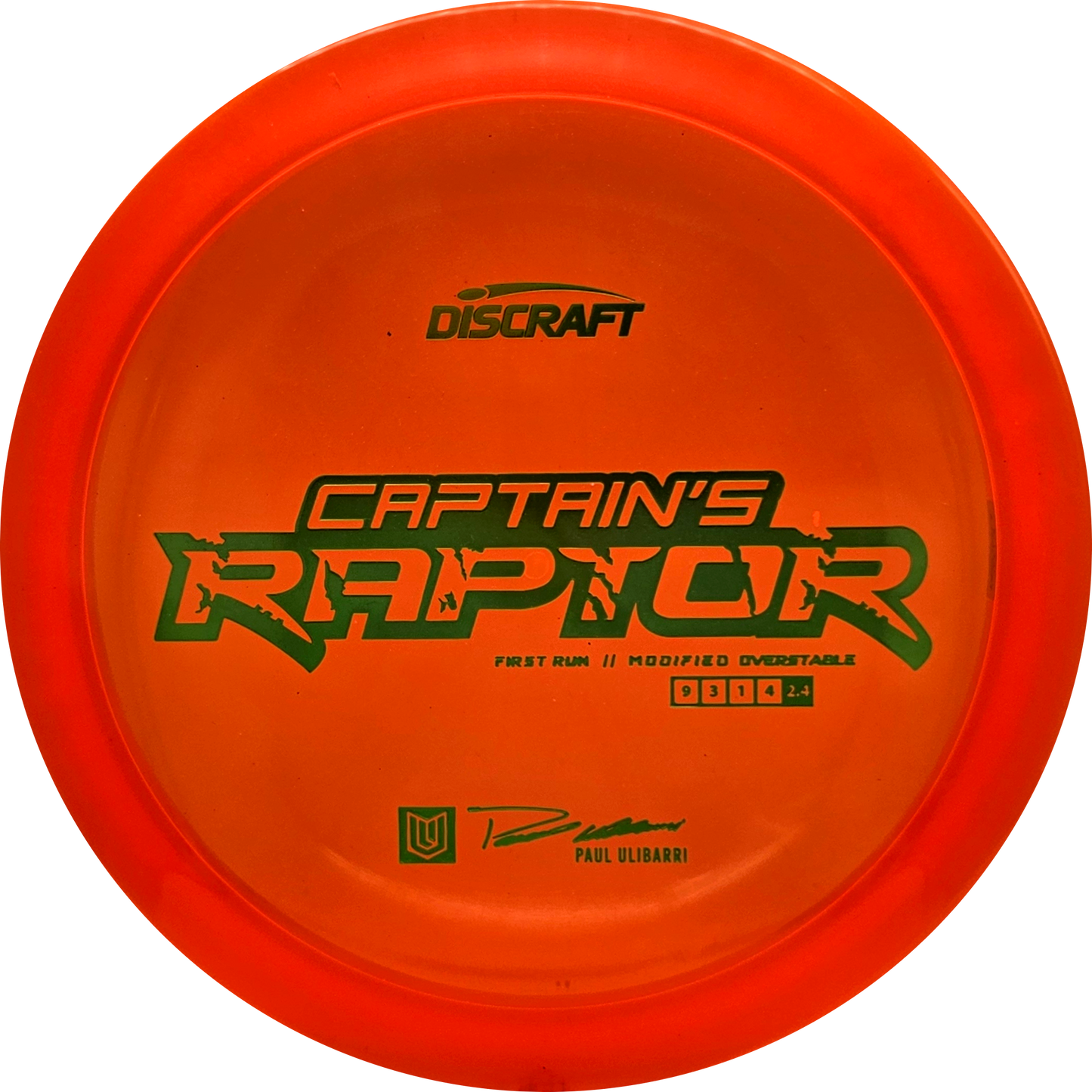 Discraft Z Line First Run Captain's Raptor - Paul Ulibarri - KJ Disc
