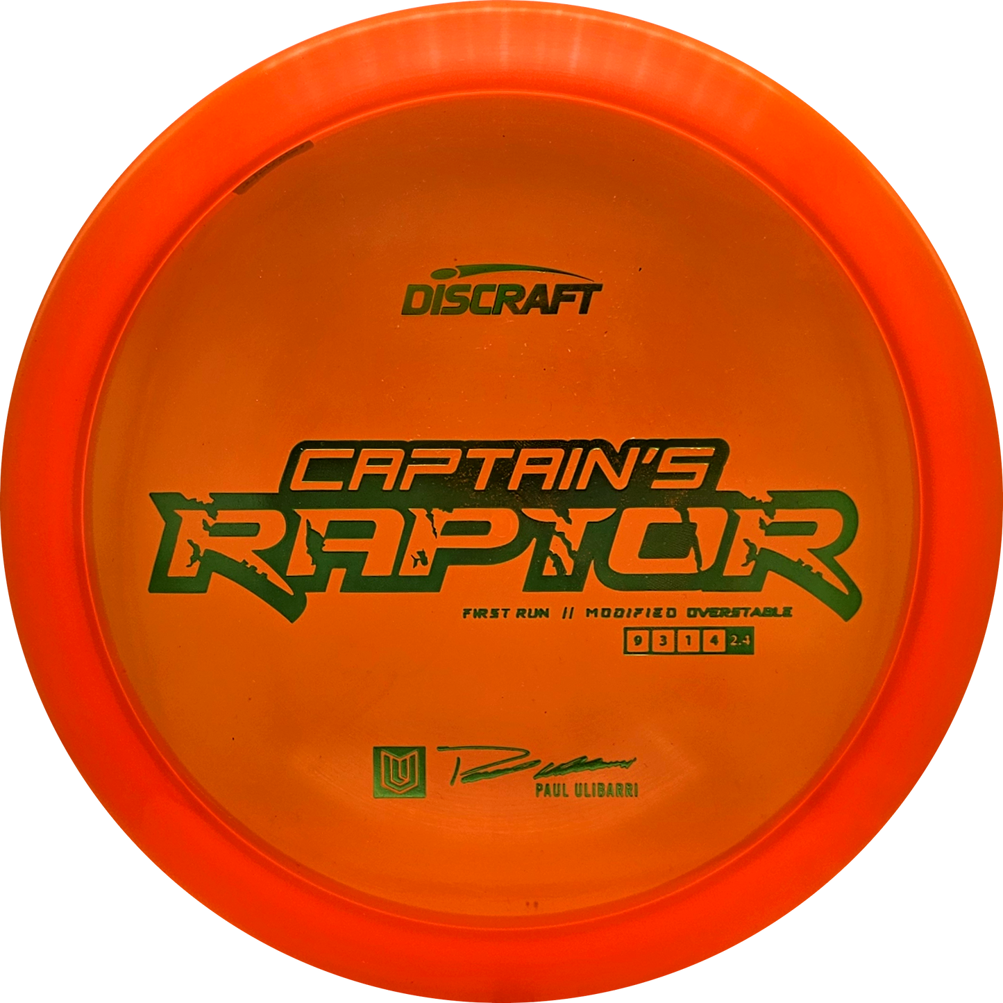 Discraft Z Line First Run Captain's Raptor - Paul Ulibarri - KJ Disc