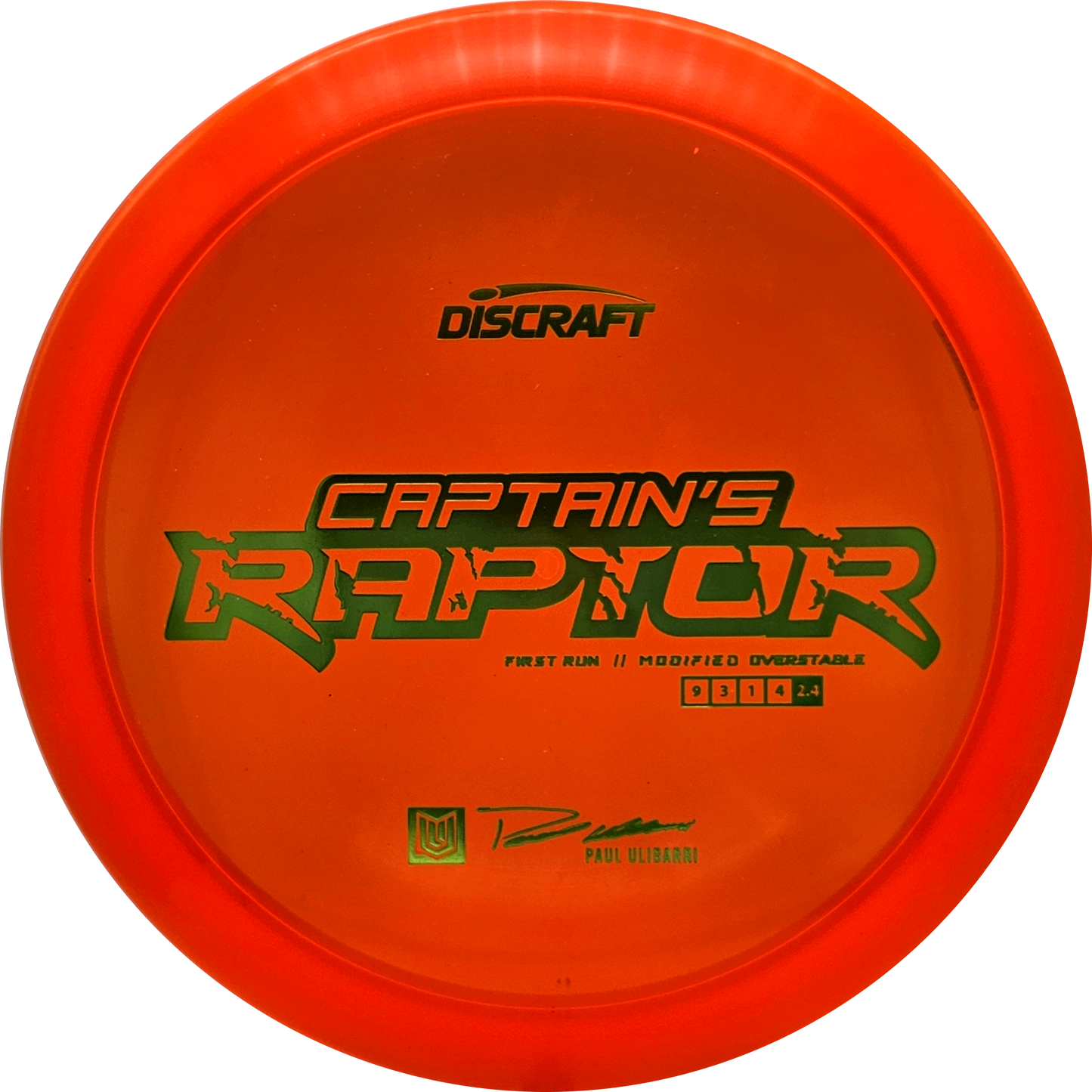 Discraft Z Line First Run Captain's Raptor - Paul Ulibarri - KJ Disc