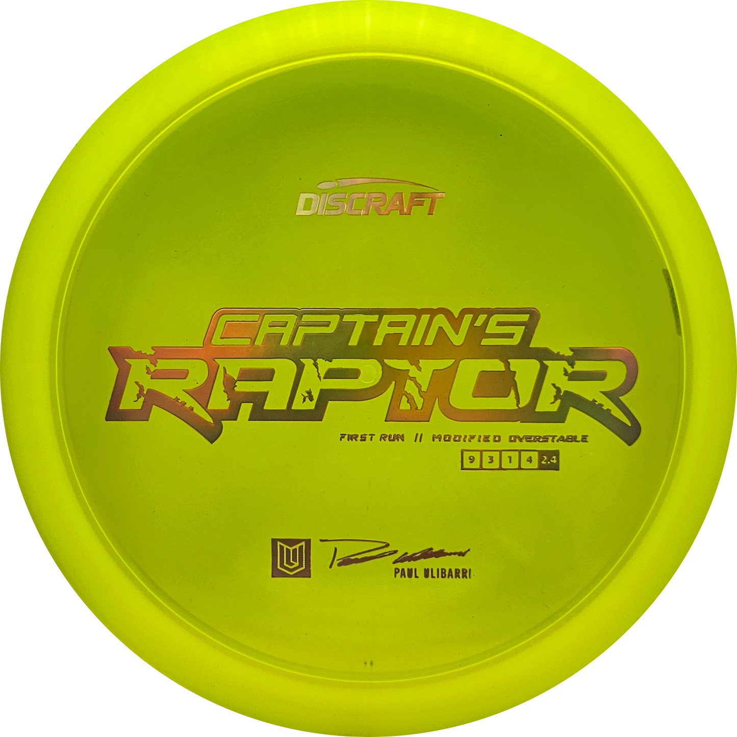 Discraft Z Line First Run Captain's Raptor - Paul Ulibarri - KJ Disc