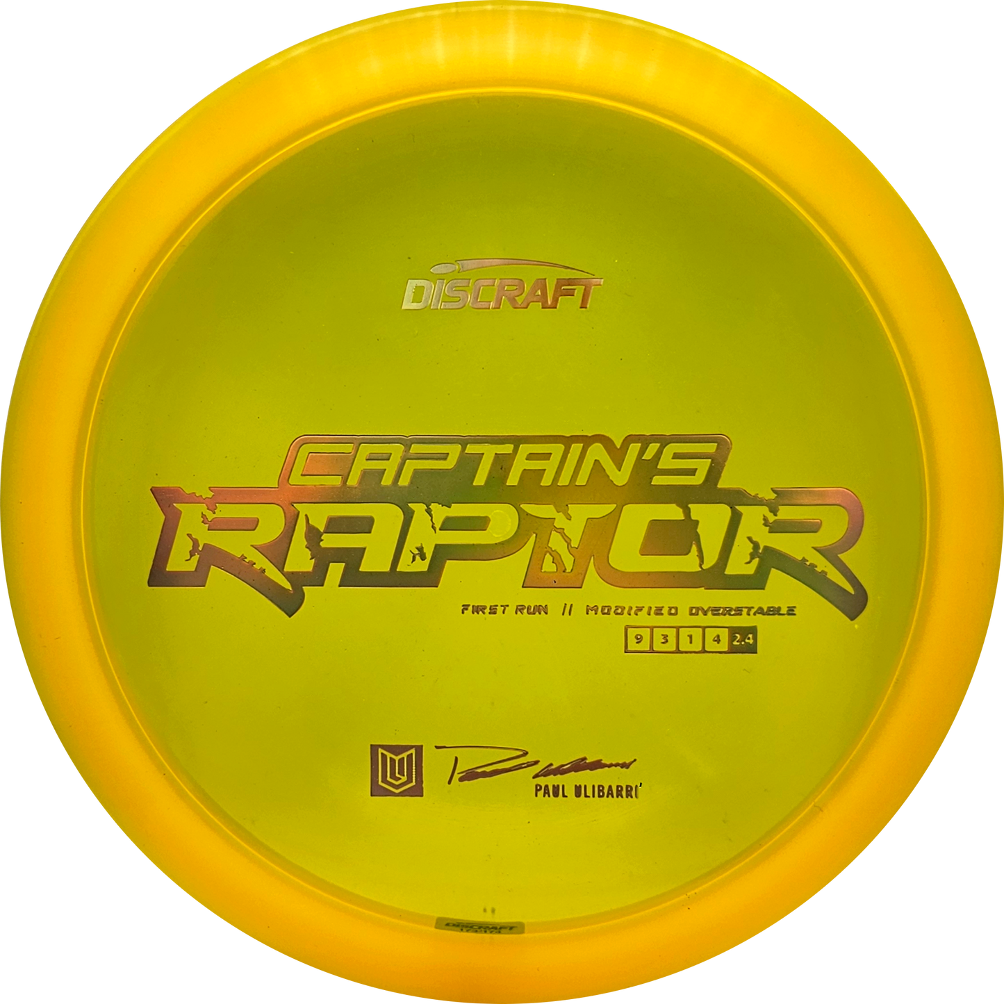 Discraft Z Line First Run Captain's Raptor - Paul Ulibarri - KJ Disc