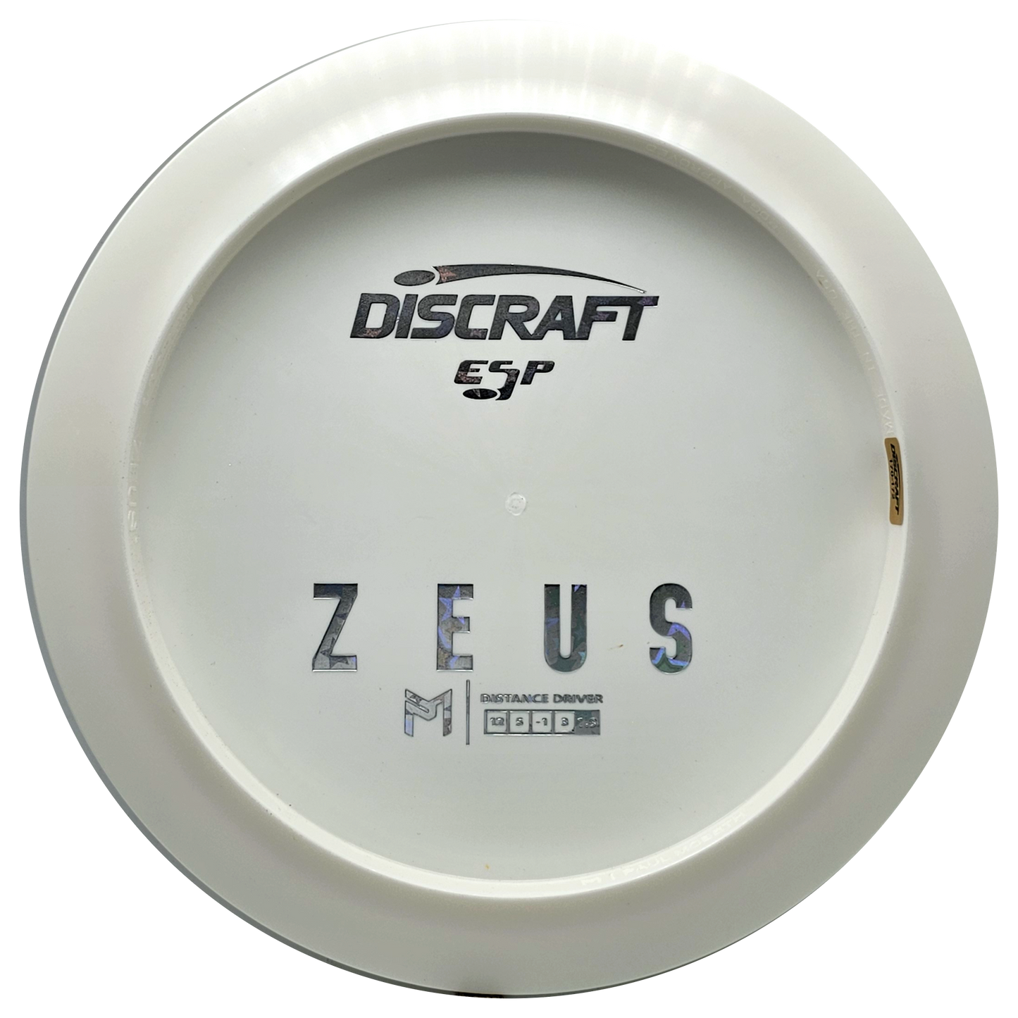 Discraft White ESP Zeus Bottom Stamp - KJ Disc
