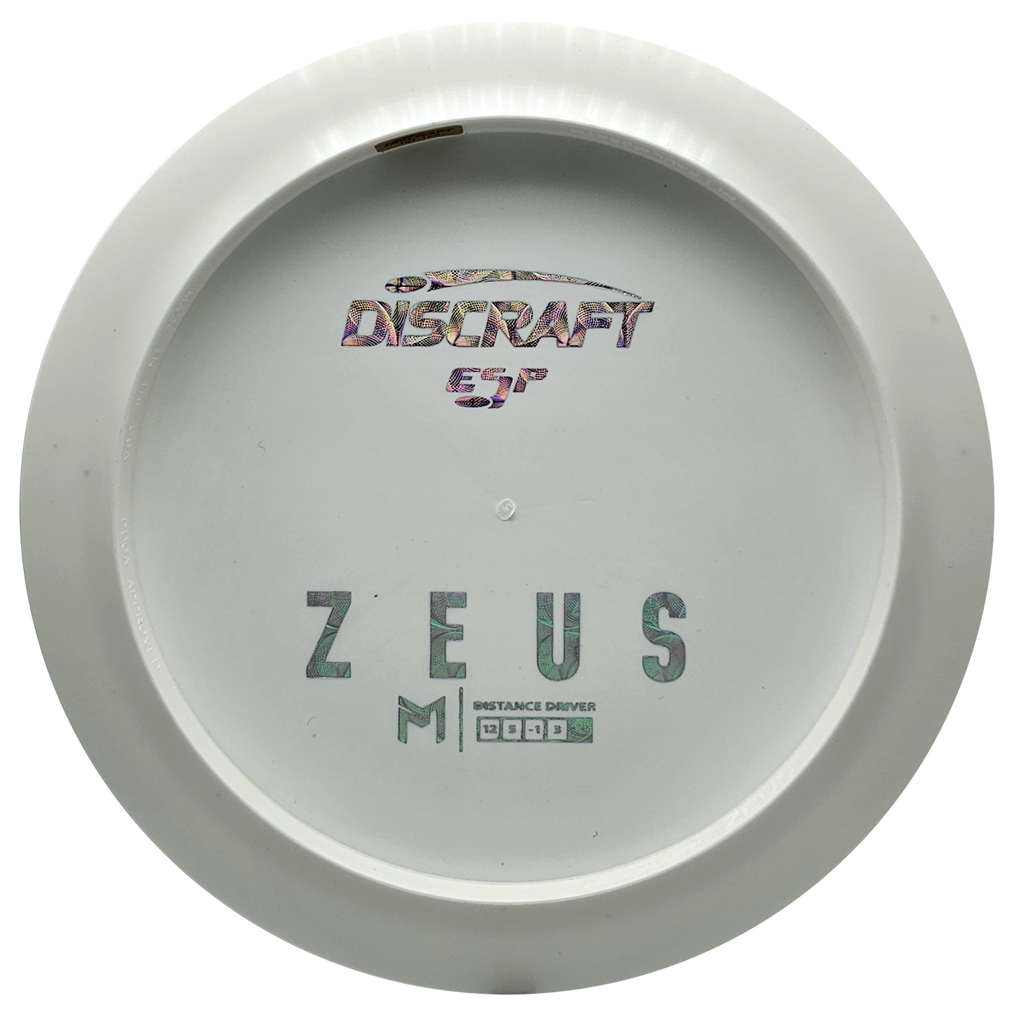Discraft White ESP Zeus Bottom Stamp - KJ Disc