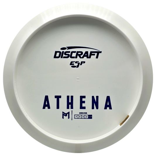 Discraft White ESP Athena Bottom Stamp - KJ Disc