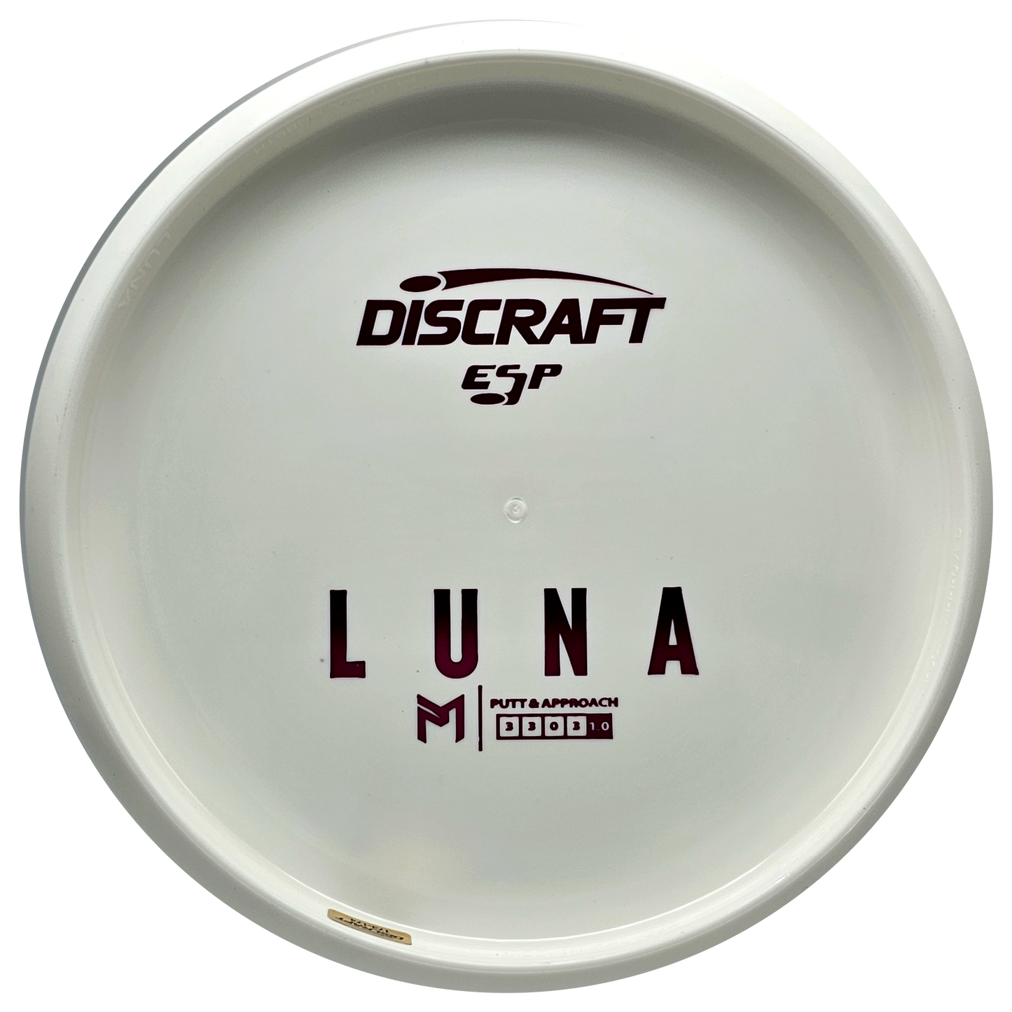 Discraft White ESP Luna Bottom Stamp - KJ Disc