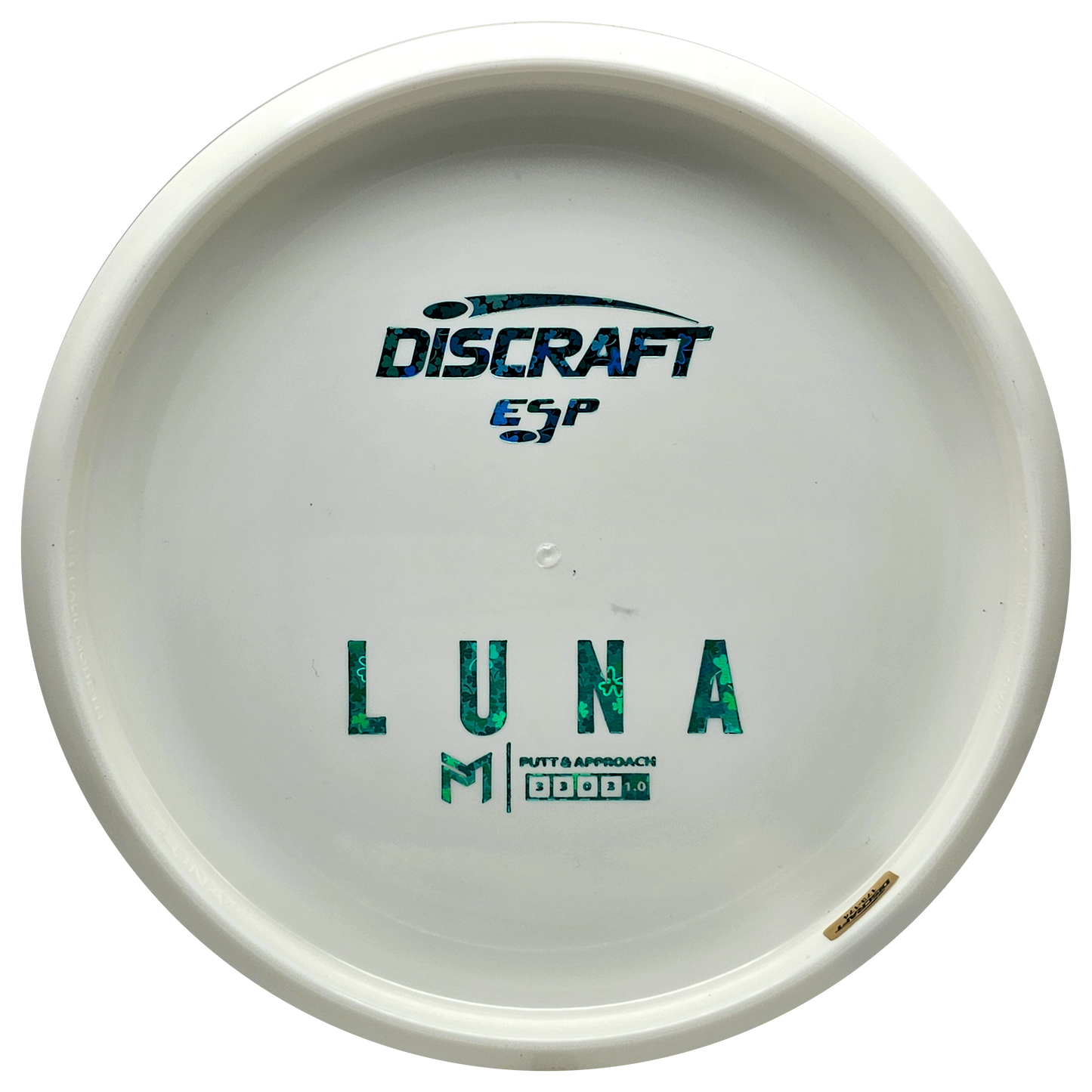 Discraft White ESP Luna Bottom Stamp - KJ Disc