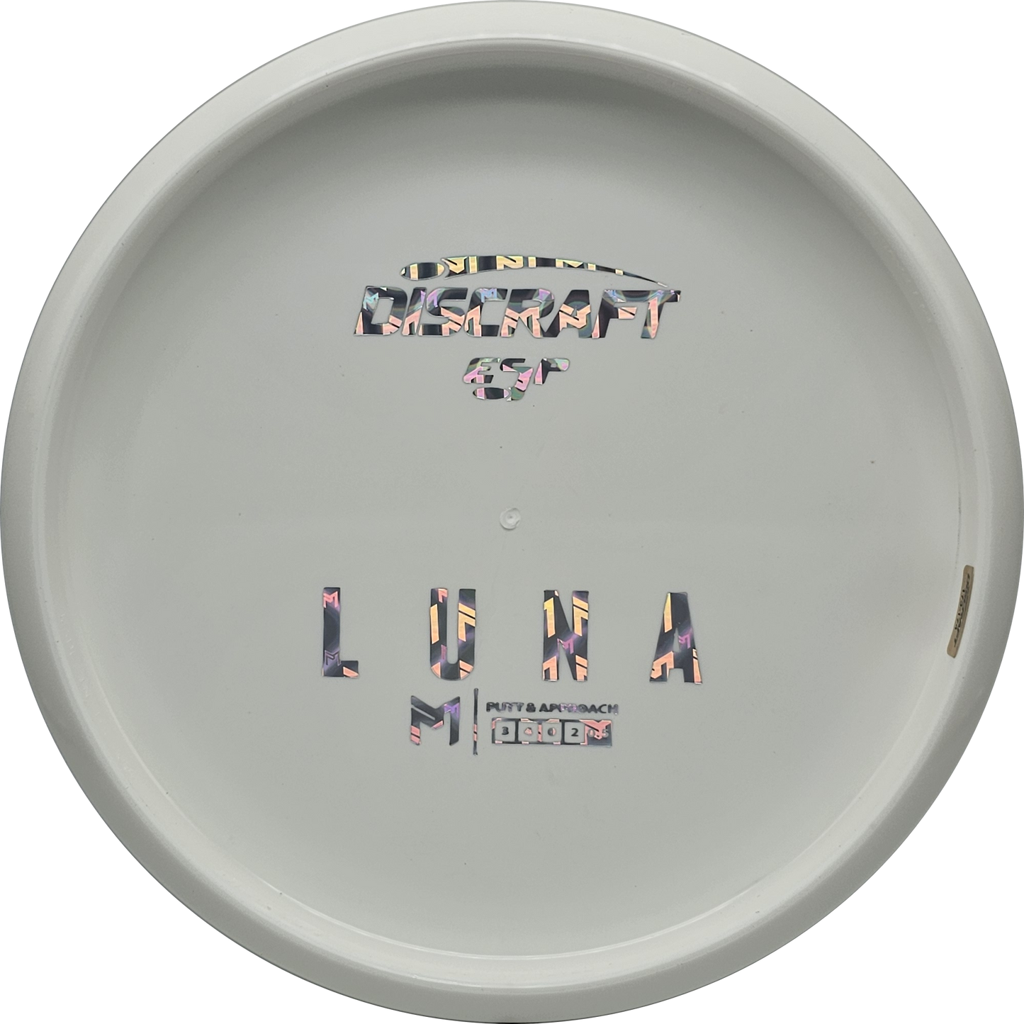 Discraft White ESP Luna Bottom Stamp - KJ Disc