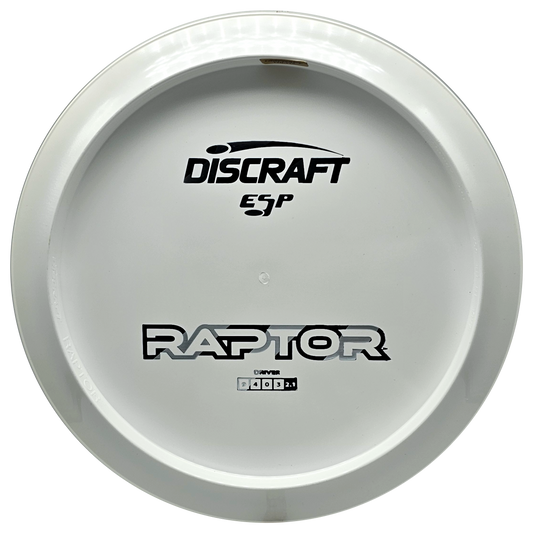 Discraft White ESP Raptor Bottom Stamp - KJ Disc