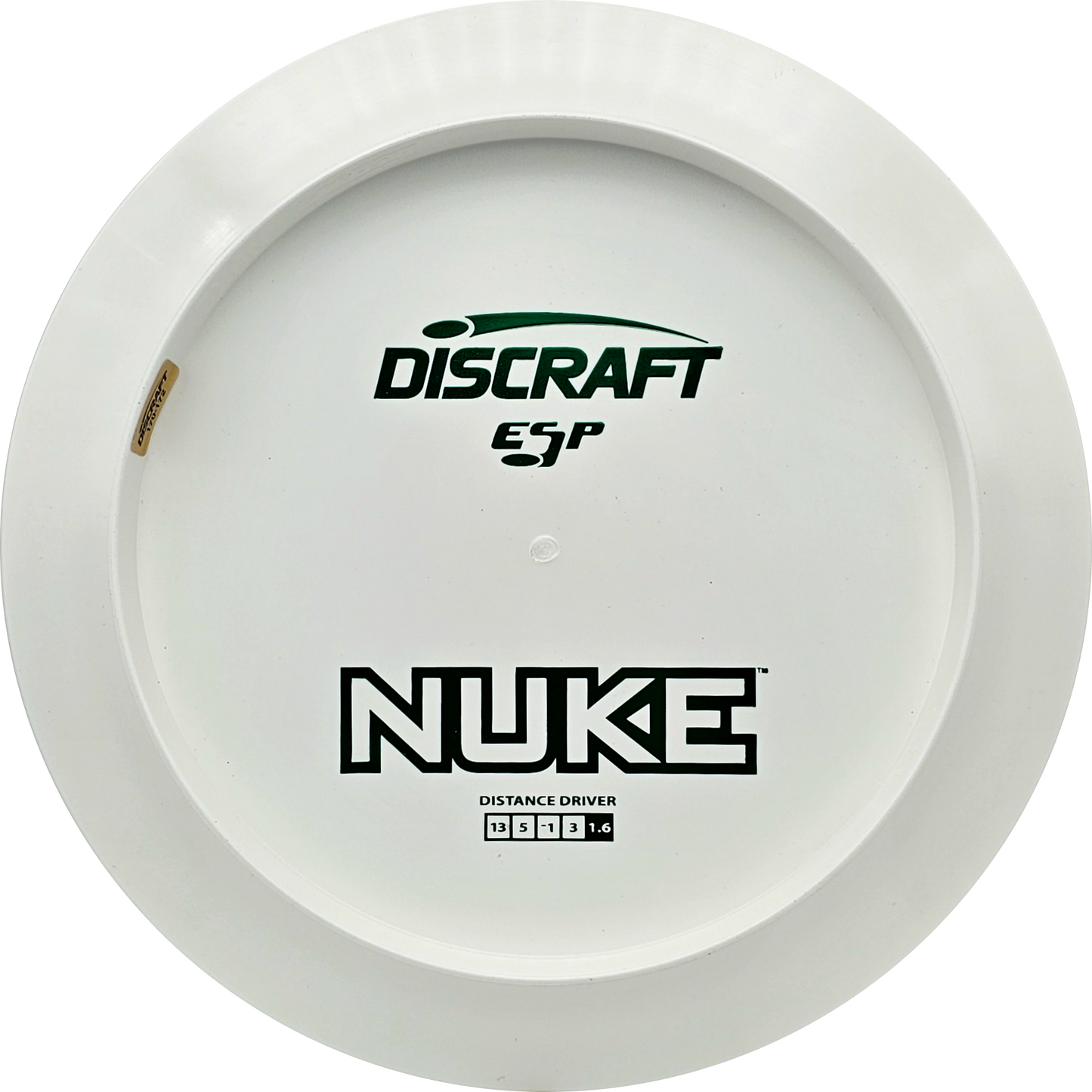 Discraft White ESP Nuke Bottom Stamp - KJ Disc