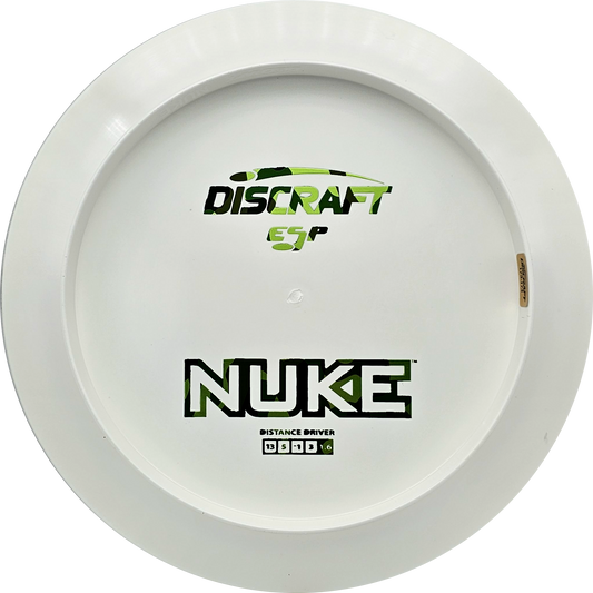 Discraft White ESP Nuke Bottom Stamp - KJ Disc
