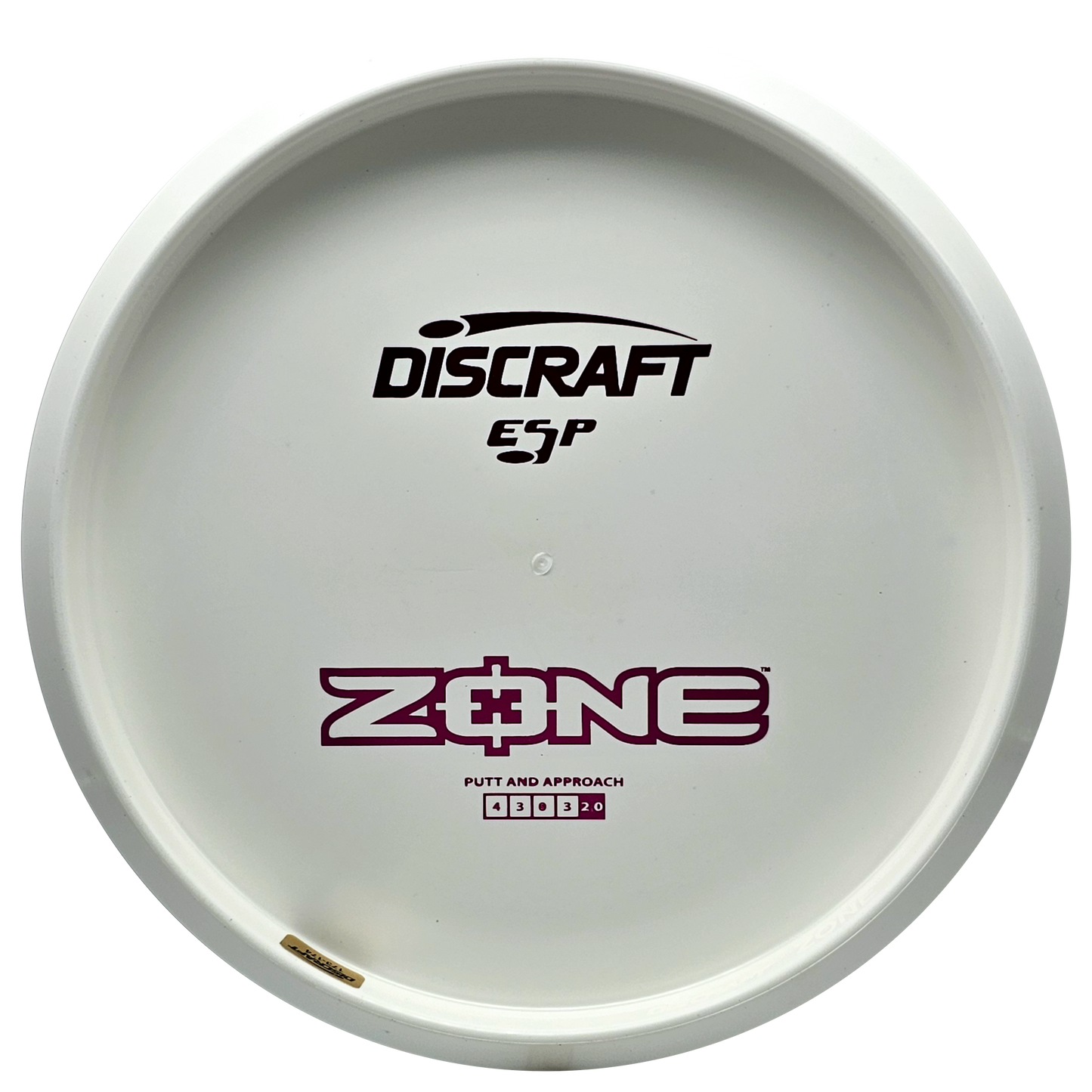 Discraft White ESP Zone Bottom Stamp