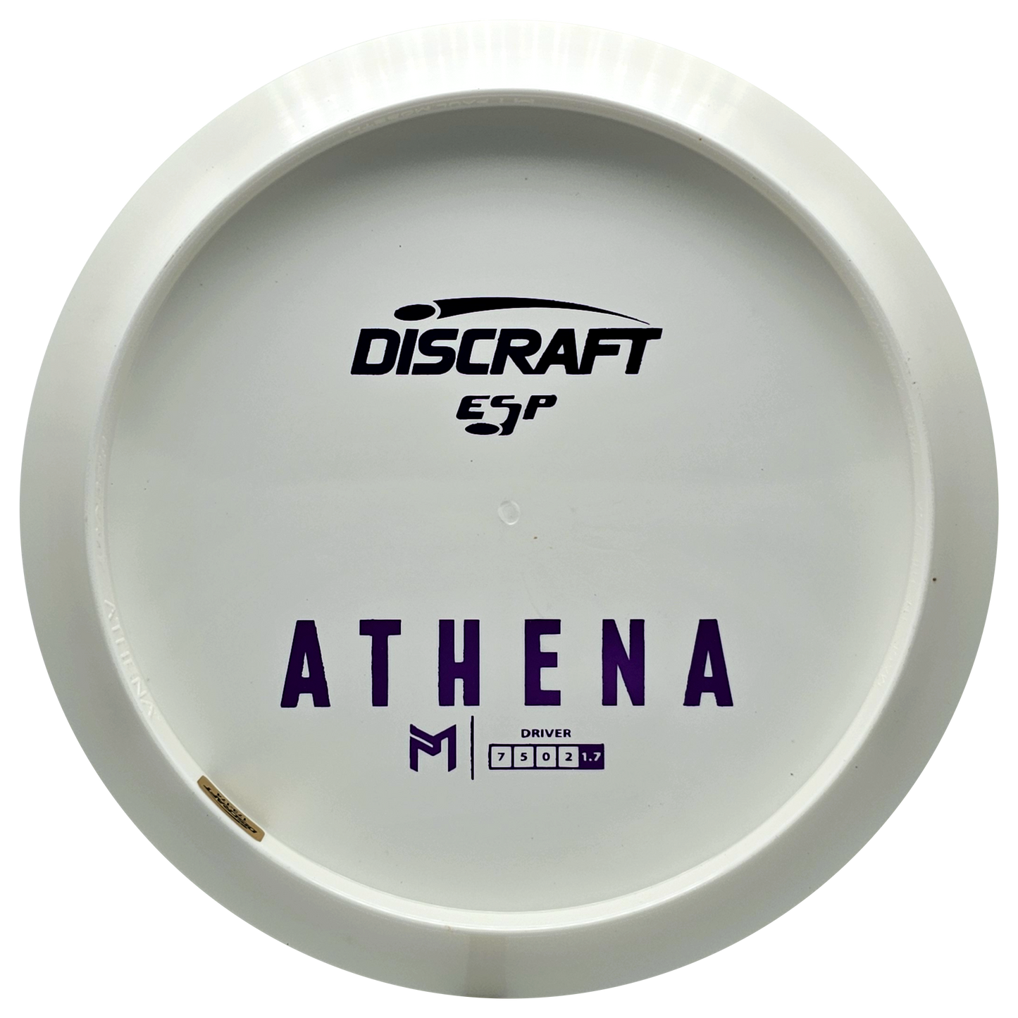 Discraft White ESP Athena Bottom Stamp
