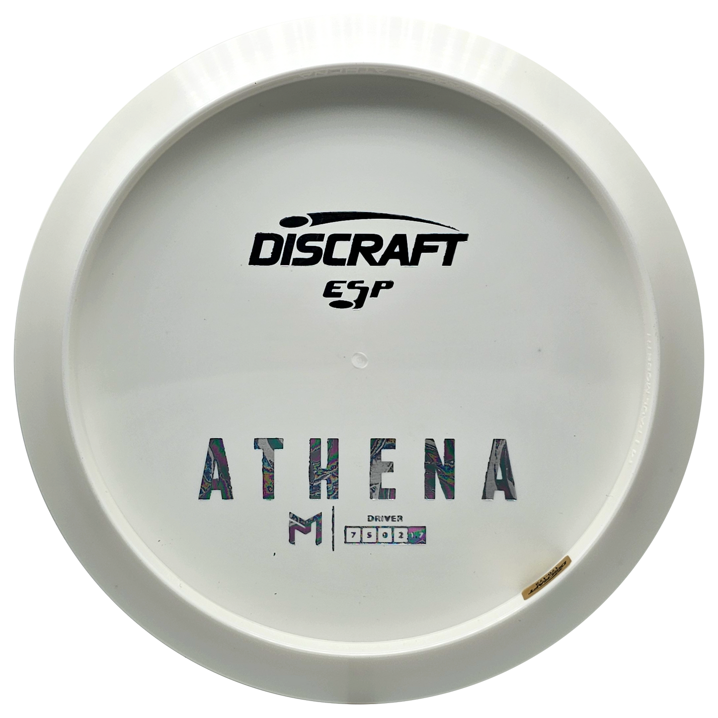 Discraft White ESP Athena Bottom Stamp