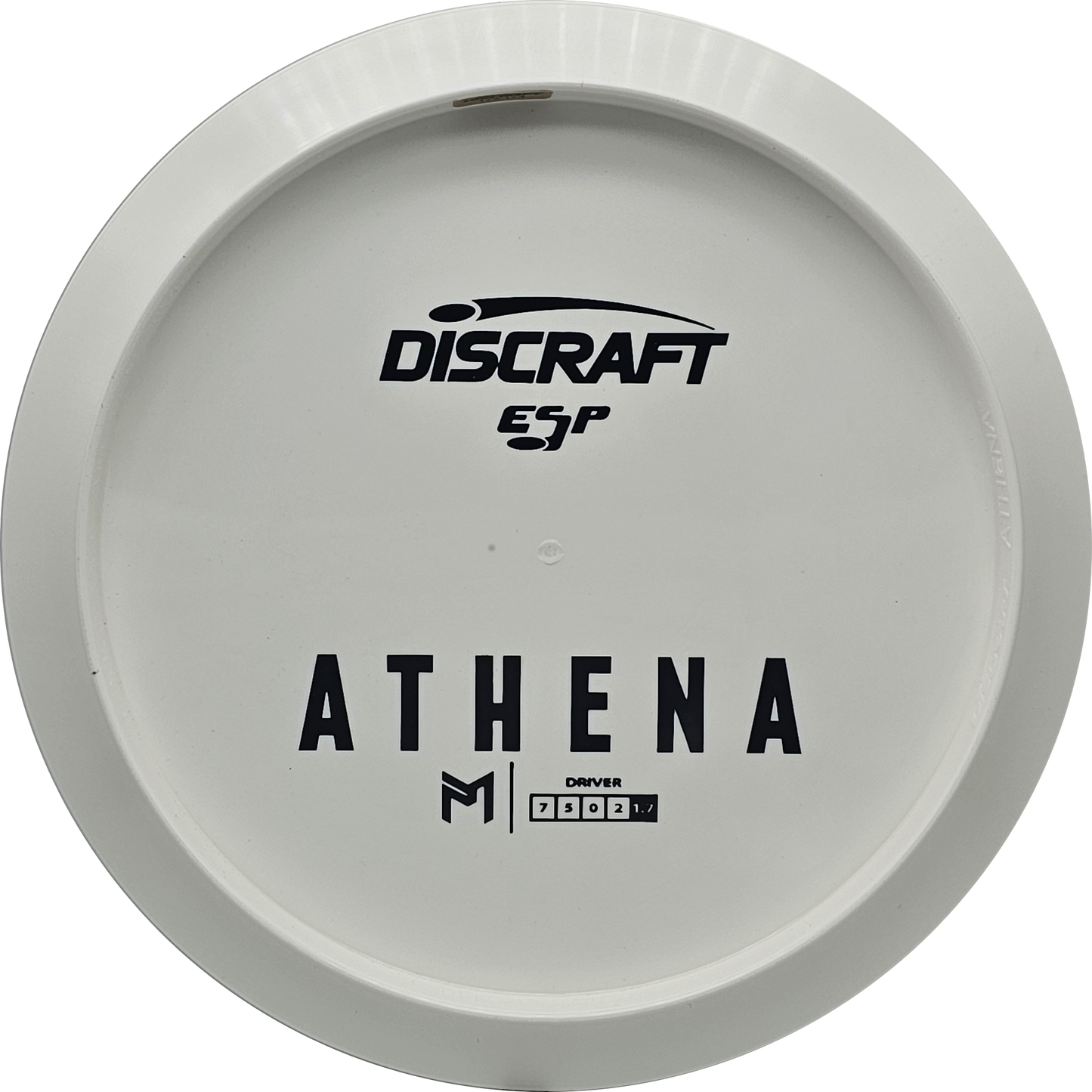 Discraft White ESP Athena Bottom Stamp