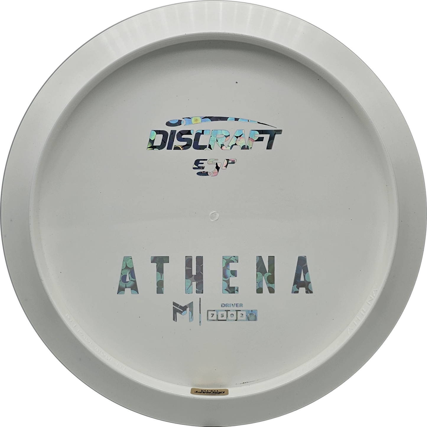 Discraft White ESP Athena Bottom Stamp