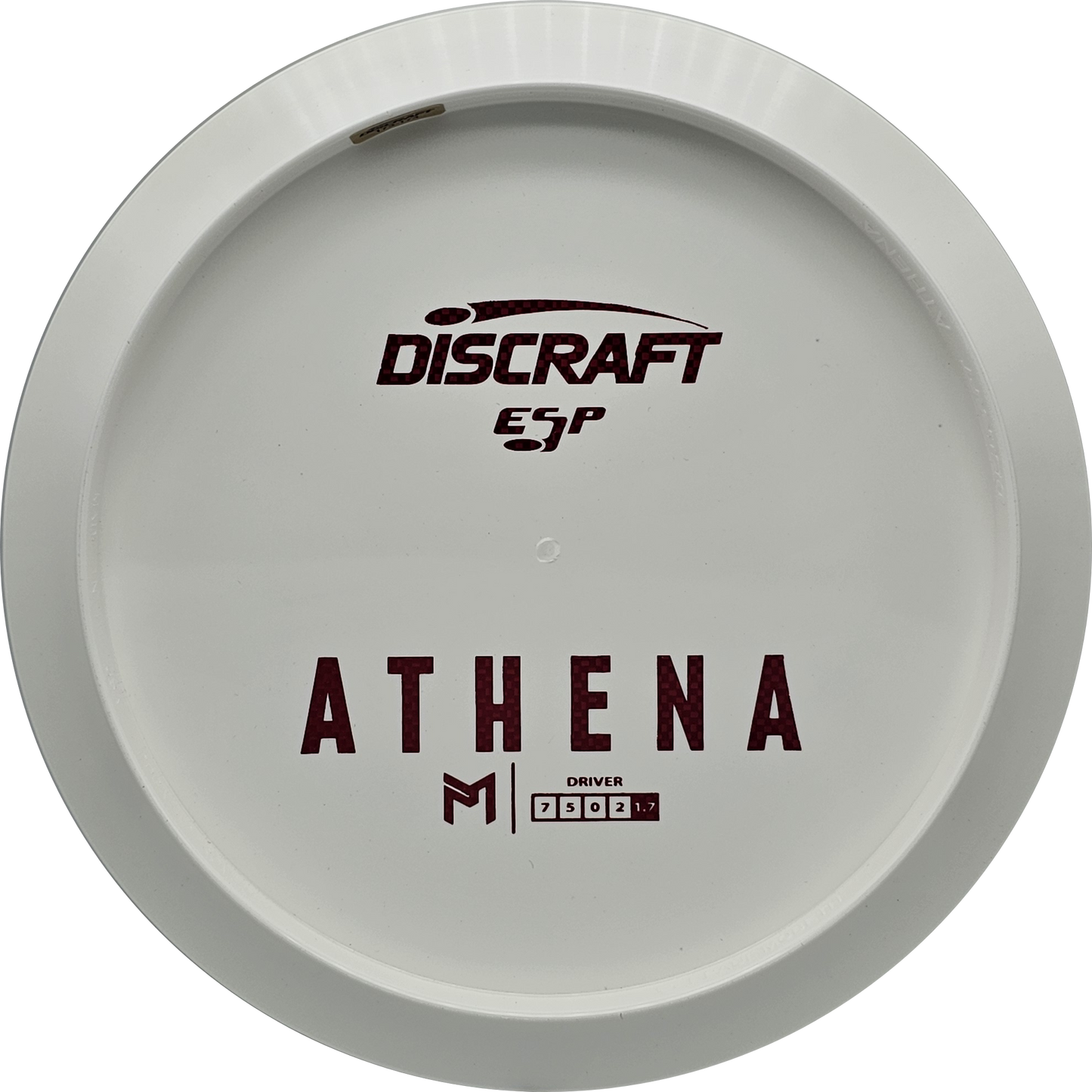 Discraft White ESP Athena Bottom Stamp