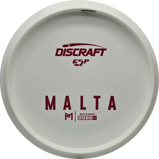 Discraft White ESP Malta Bottom Stamp - KJ Disc