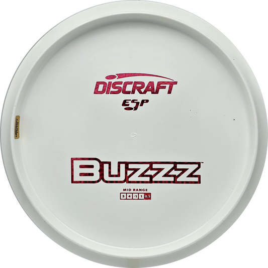 Discraft White ESP Buzzz Bottom Stamp - KJ Disc