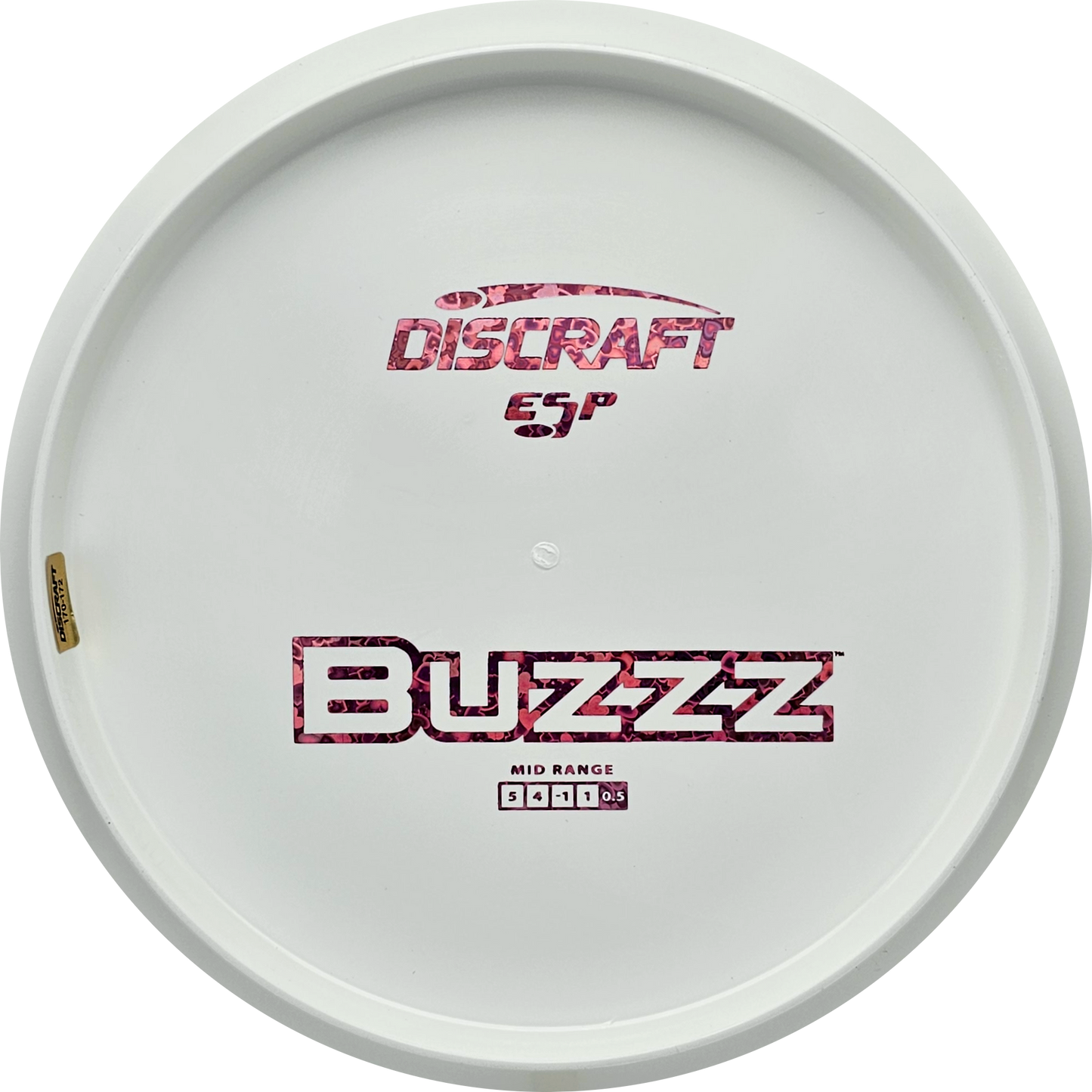 Discraft White ESP Buzzz Bottom Stamp - KJ Disc